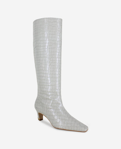 Rubia Croco Patent Tall Heel Boot