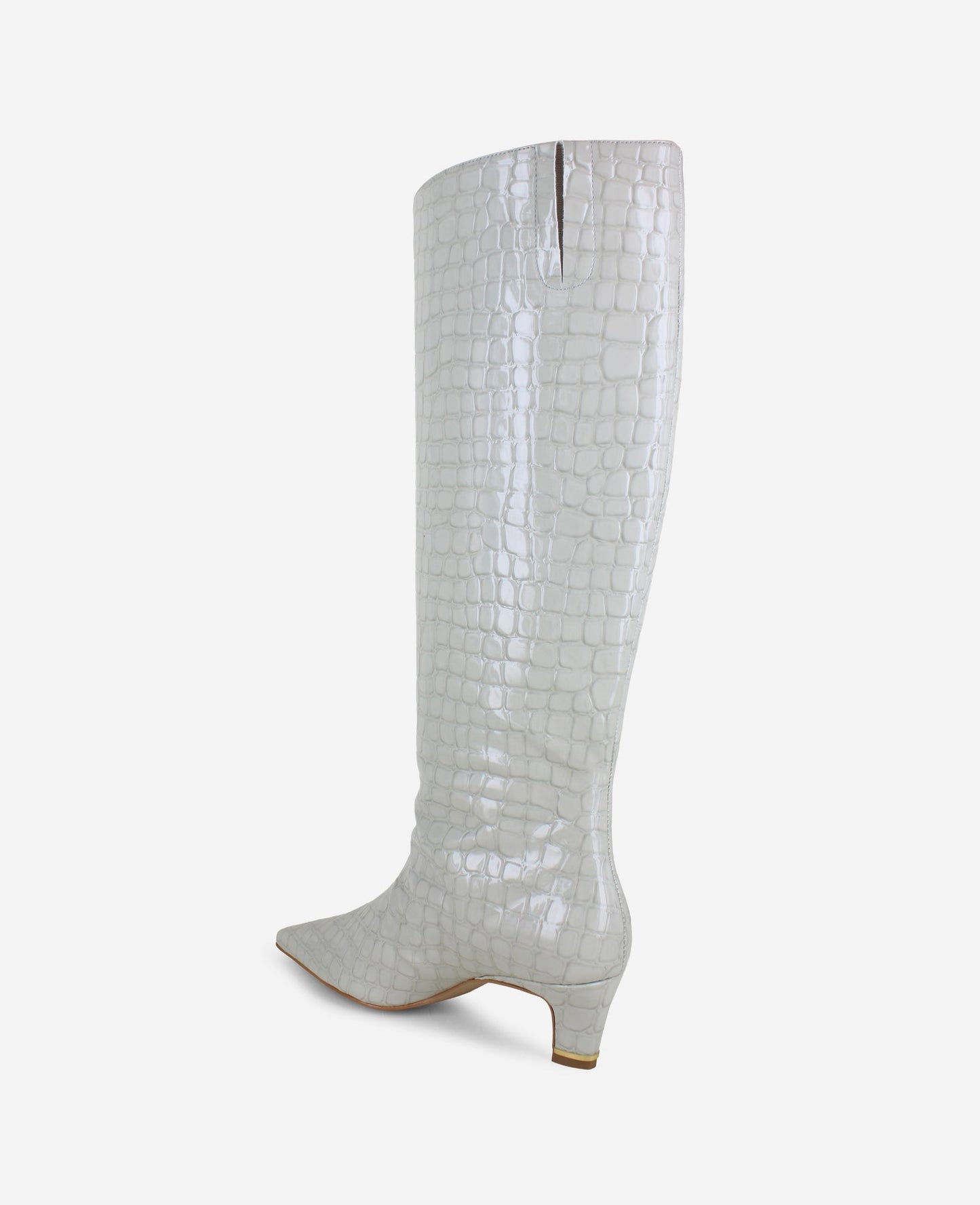Rubia Croco Patent Tall Heel Boot