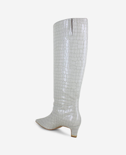 Rubia Croco Patent Tall Heel Boot