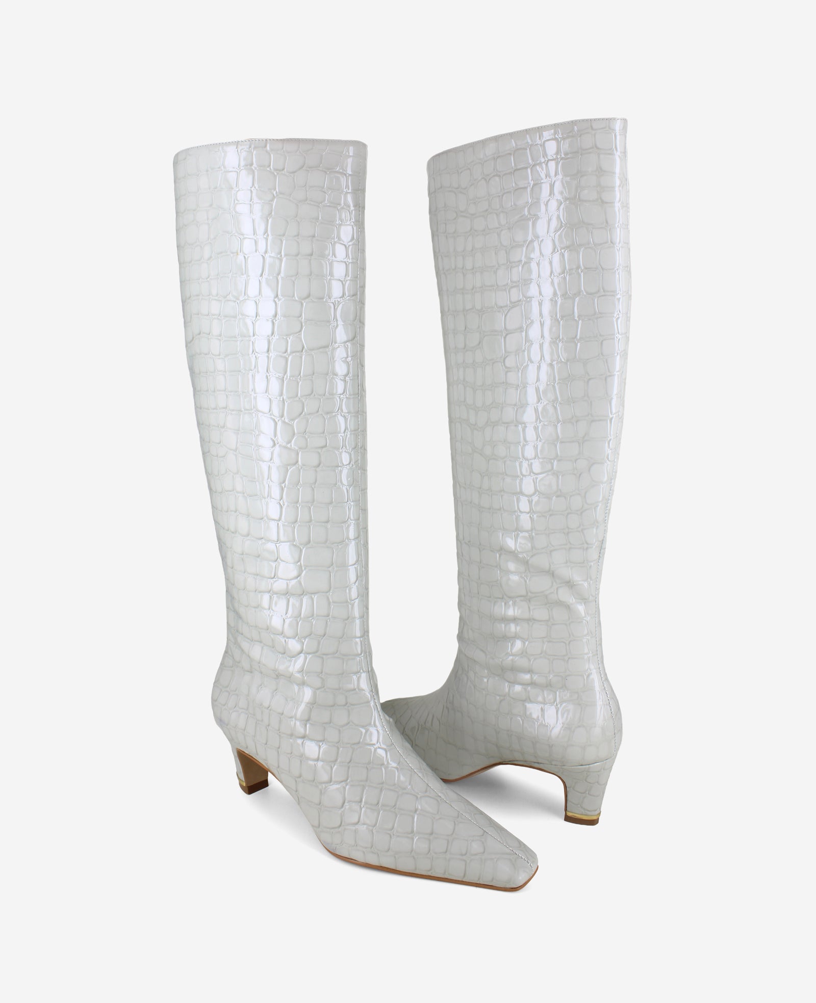 Rubia Croco Patent Tall Heel Boot