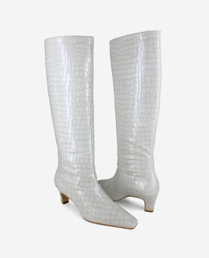 Rubia Croco Patent Tall Heel Boot