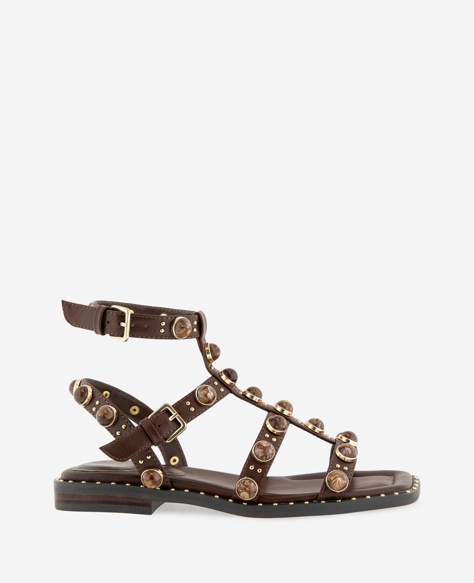 Ruby Leather Jewel Gladiator Sandal