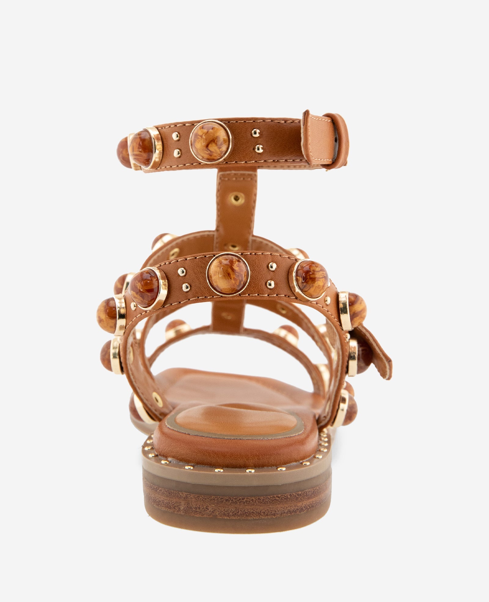 Ruby Leather Jewel Gladiator Sandal