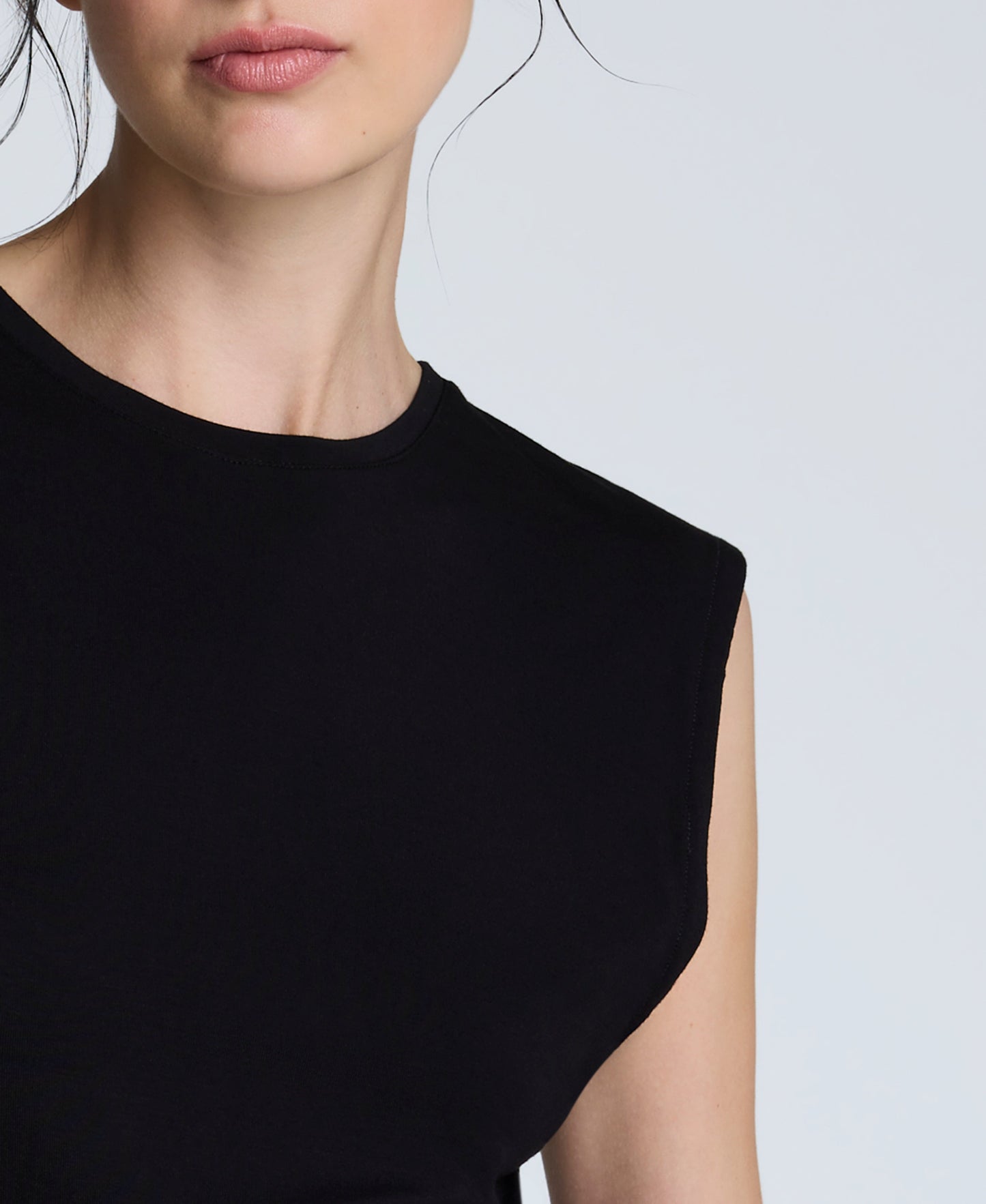 Sleeveless Side Rouched Knit Top