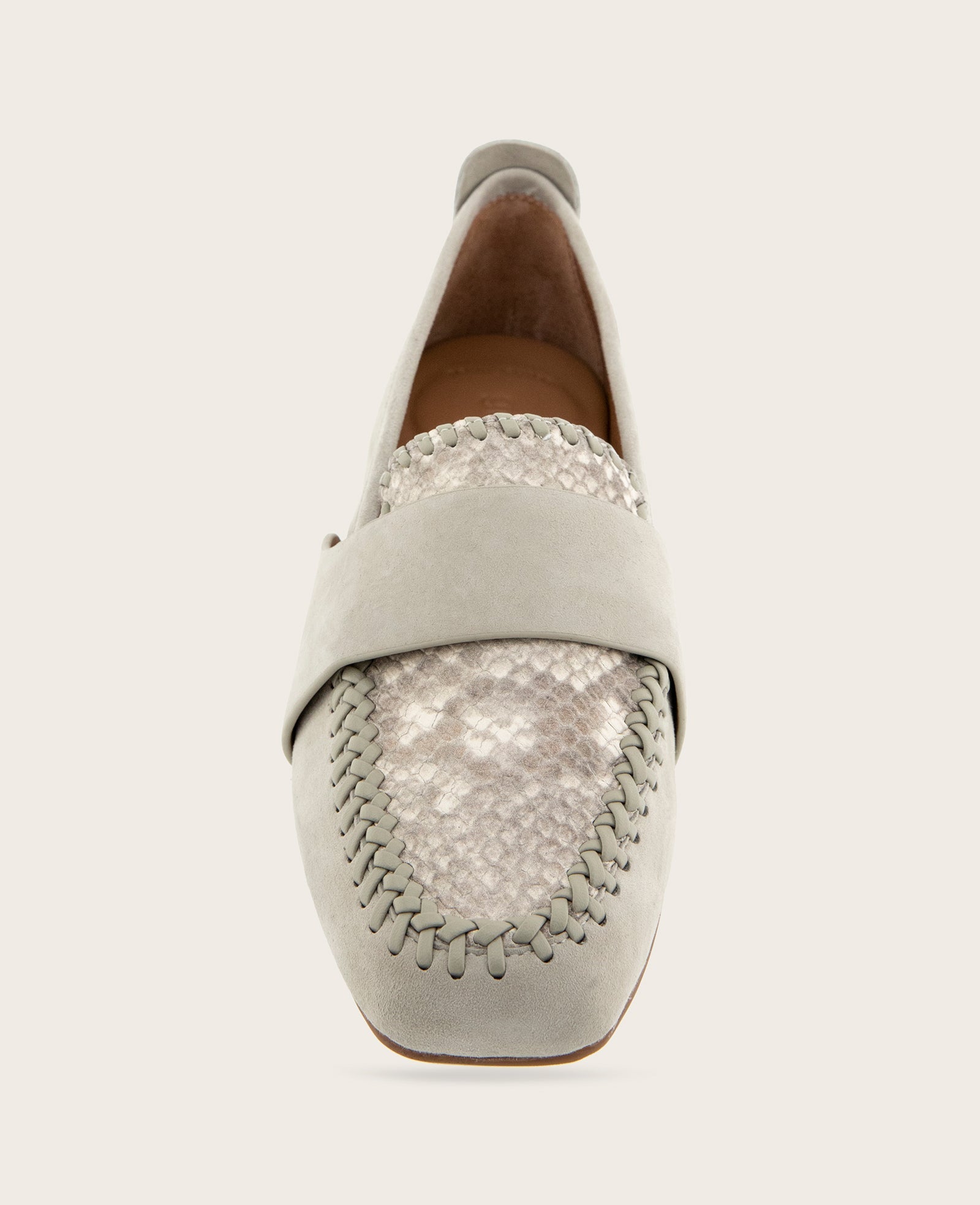 GENTLE SOULS - Sandra Suede and Snake Combo Braided Detail Loafer