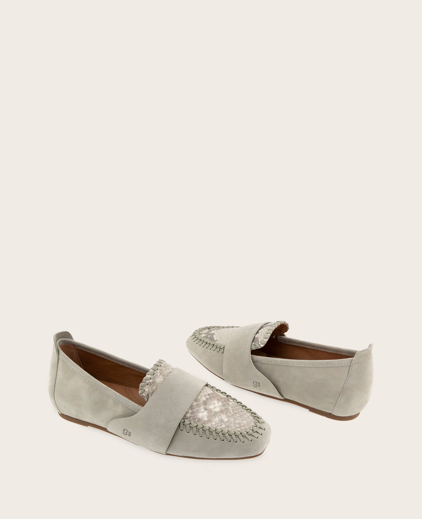 GENTLE SOULS - Sandra Suede and Snake Combo Braided Detail Loafer