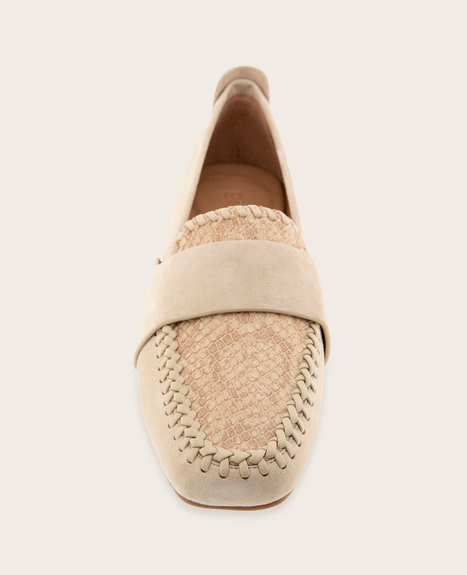 GENTLE SOULS - Sandra Suede and Snake Combo Braided Detail Loafer