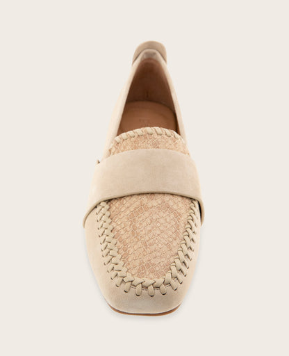GENTLE SOULS - Sandra Suede and Snake Combo Braided Detail Loafer