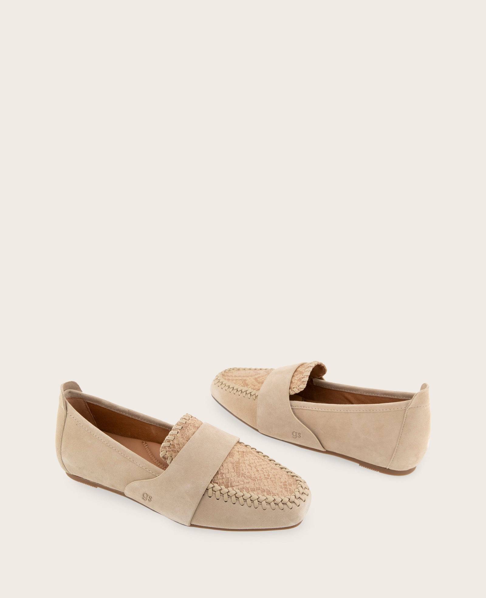 GENTLE SOULS - Sandra Suede and Snake Combo Braided Detail Loafer