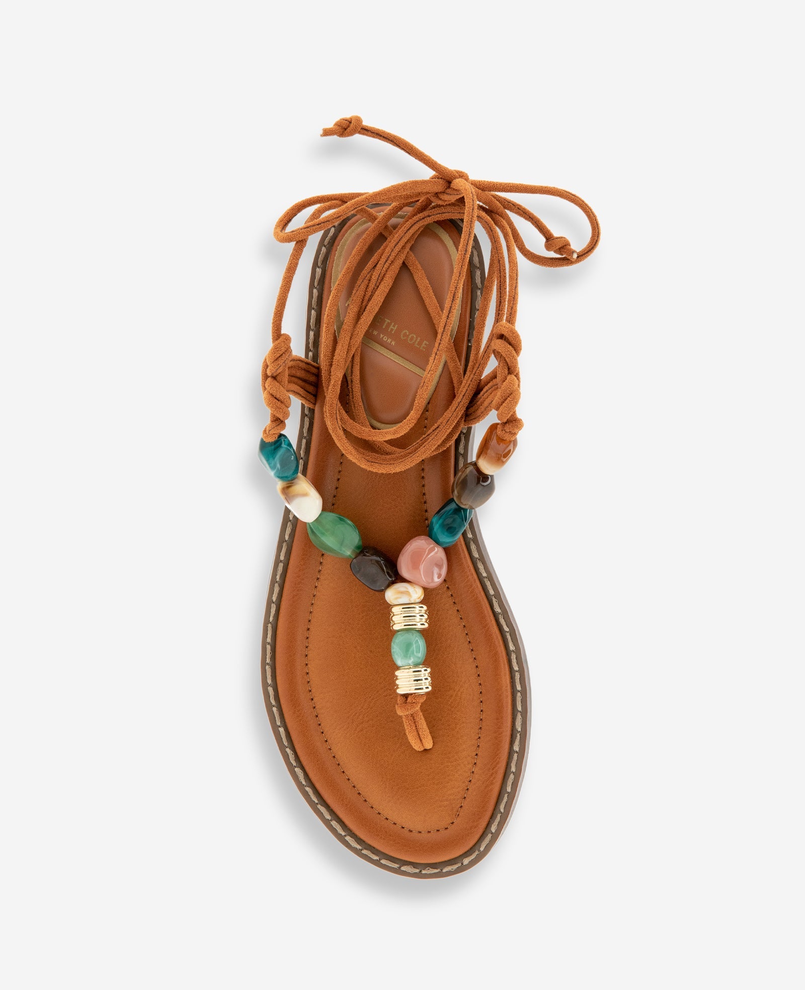 Santiago Suede Stone Embellished Wrap Around Sandal