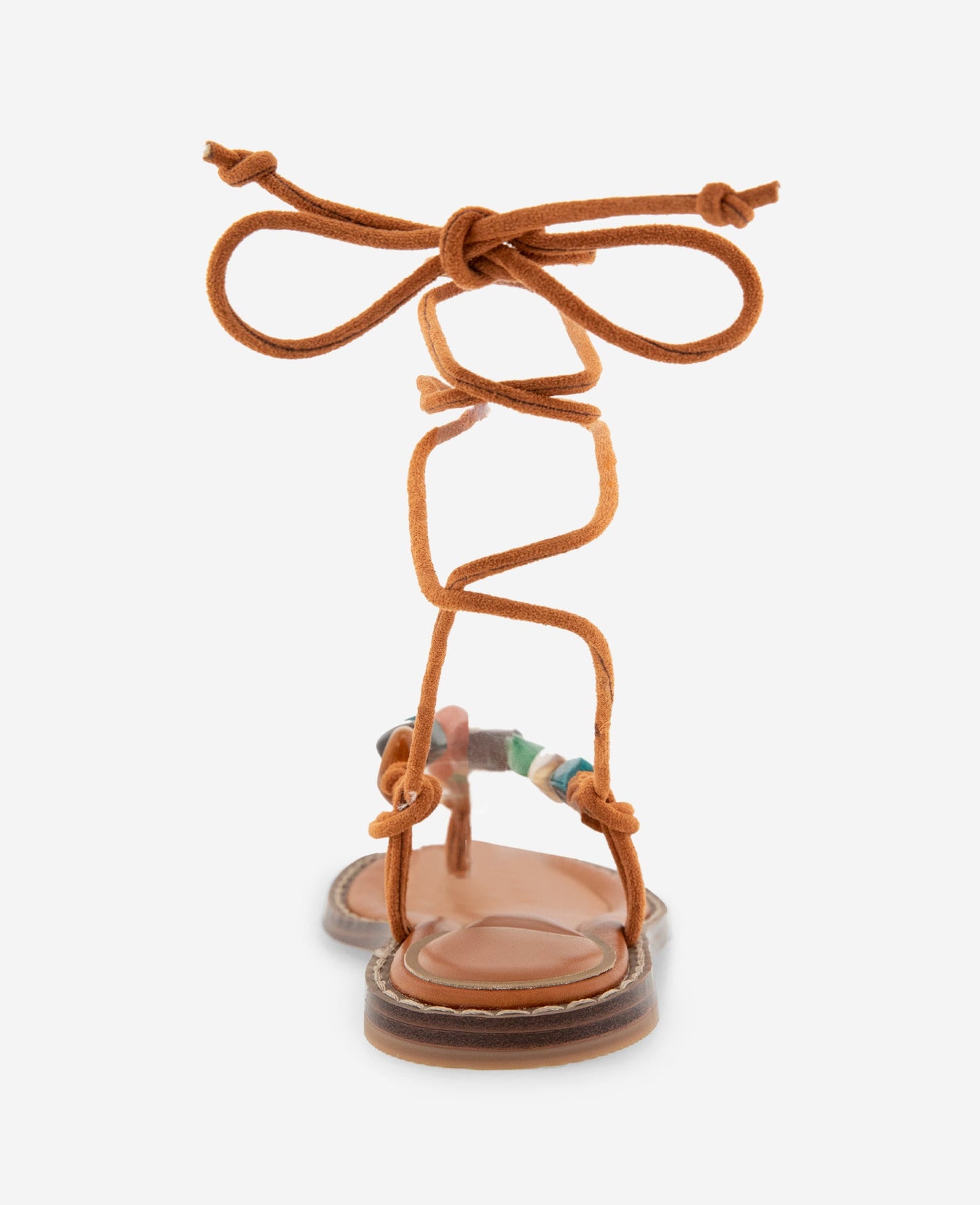 Santiago Suede Stone Embellished Wrap Around Sandal