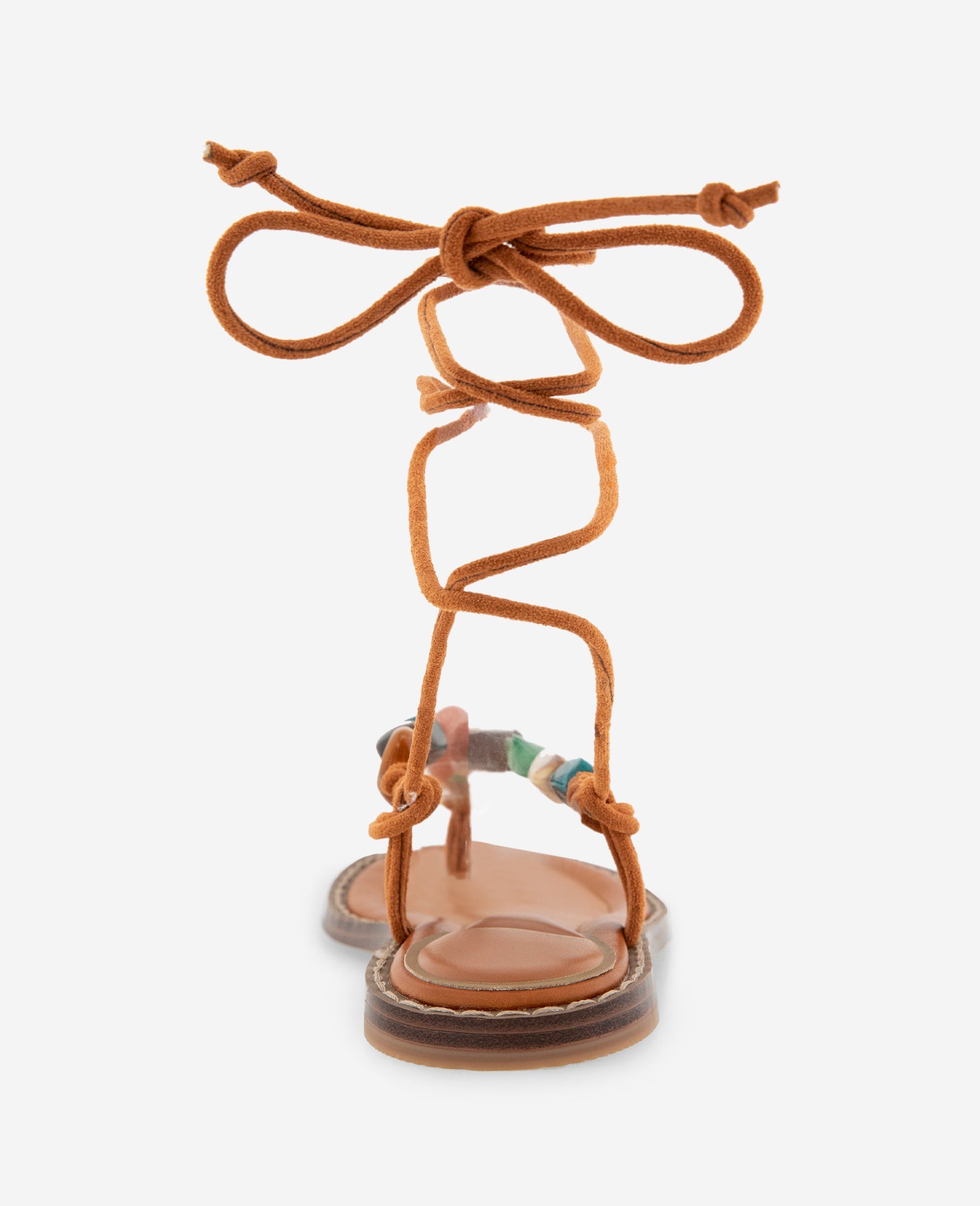 Santiago Suede Stone Embellished Wrap Around Sandal