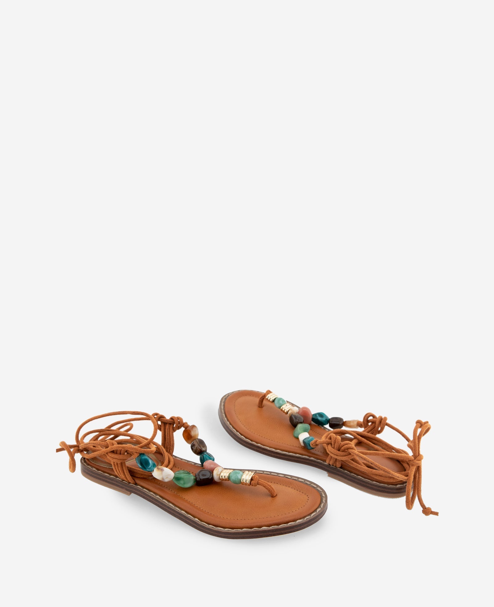 Santiago Suede Stone Embellished Wrap Around Sandal
