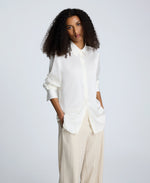 Satin Button Front Blouse