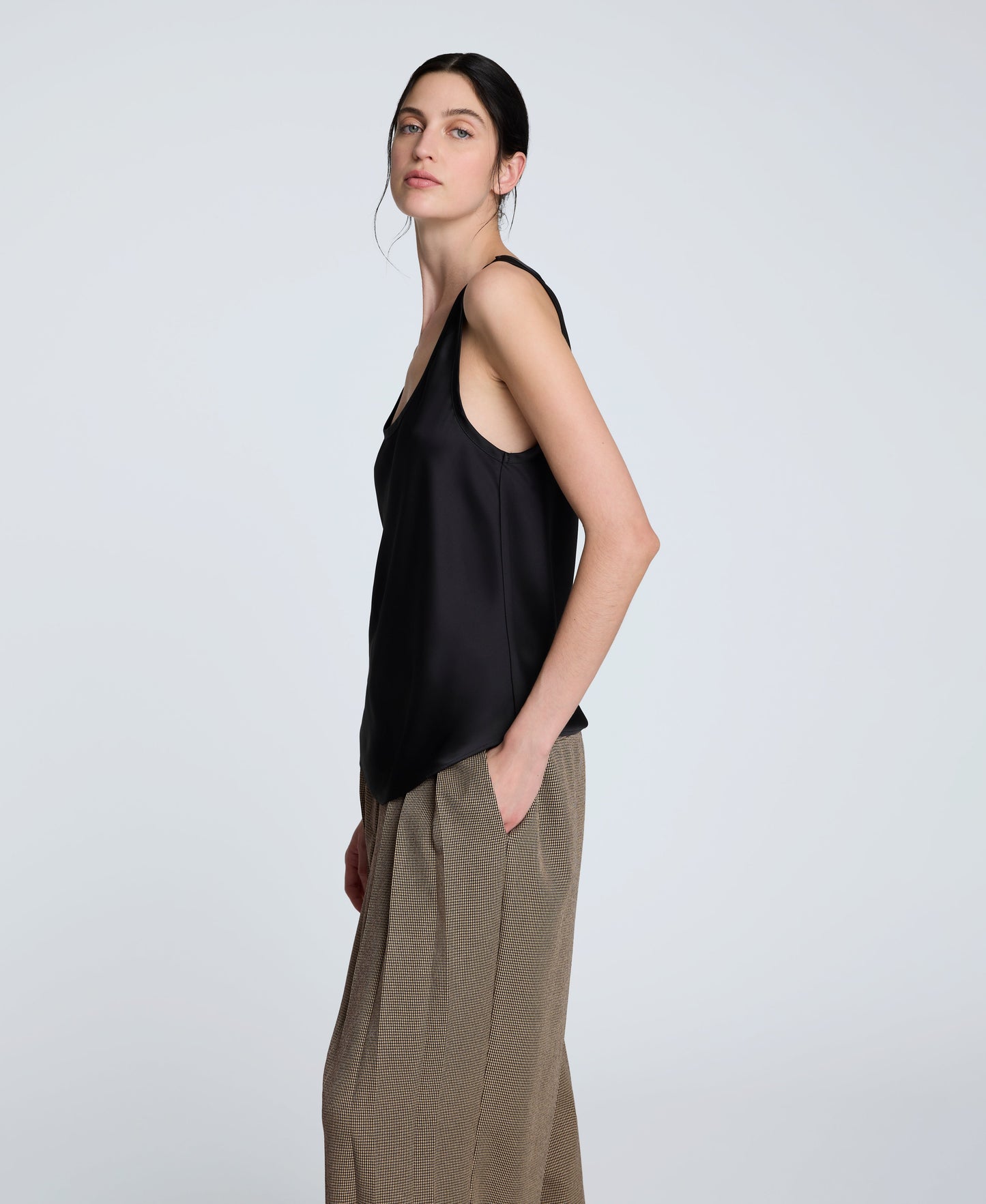 Satin Scoop Neck Tank