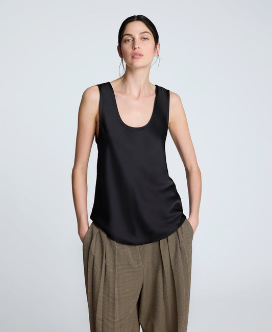 Satin Scoop Neck Tank