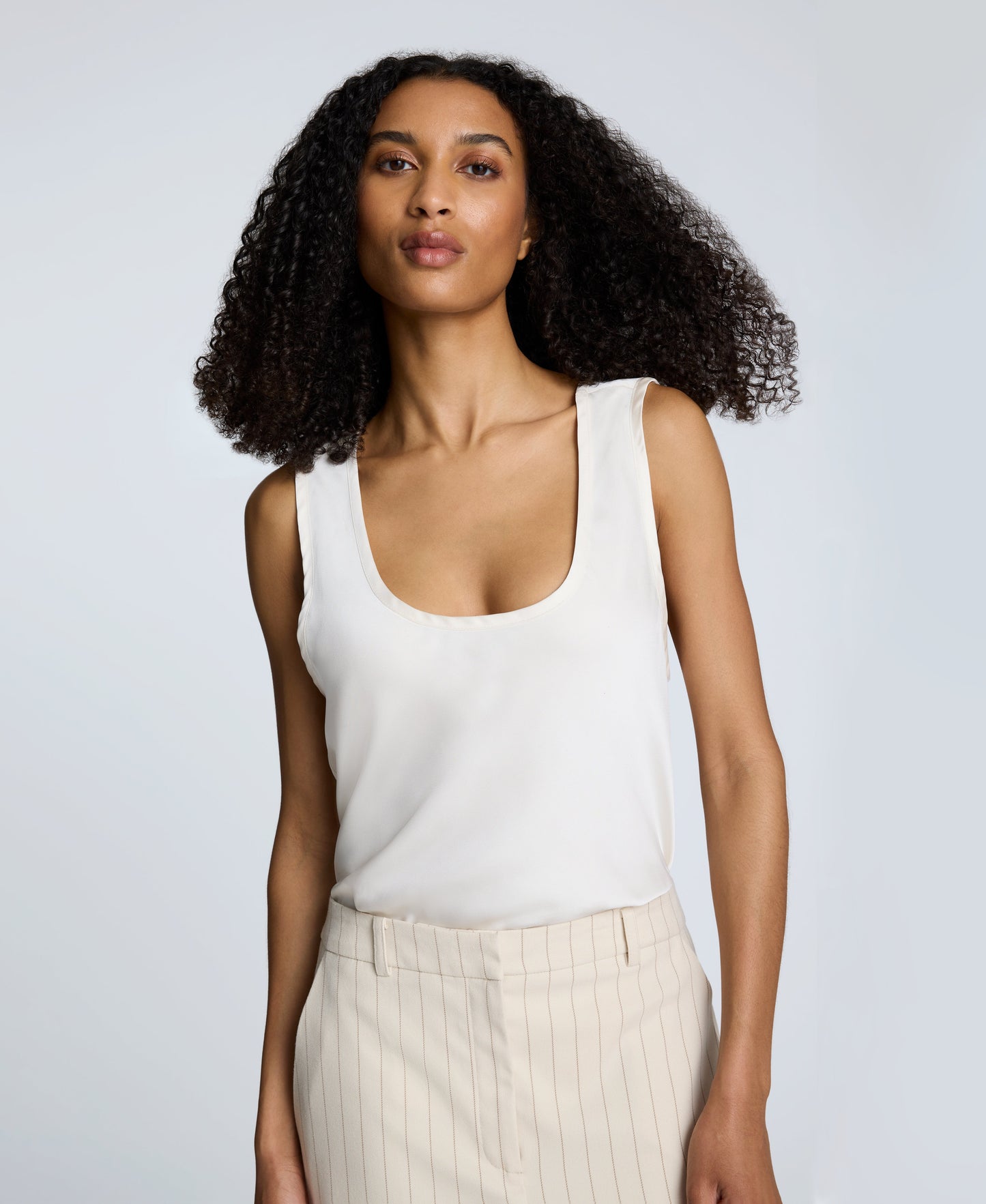 Satin Scoop Neck Tank