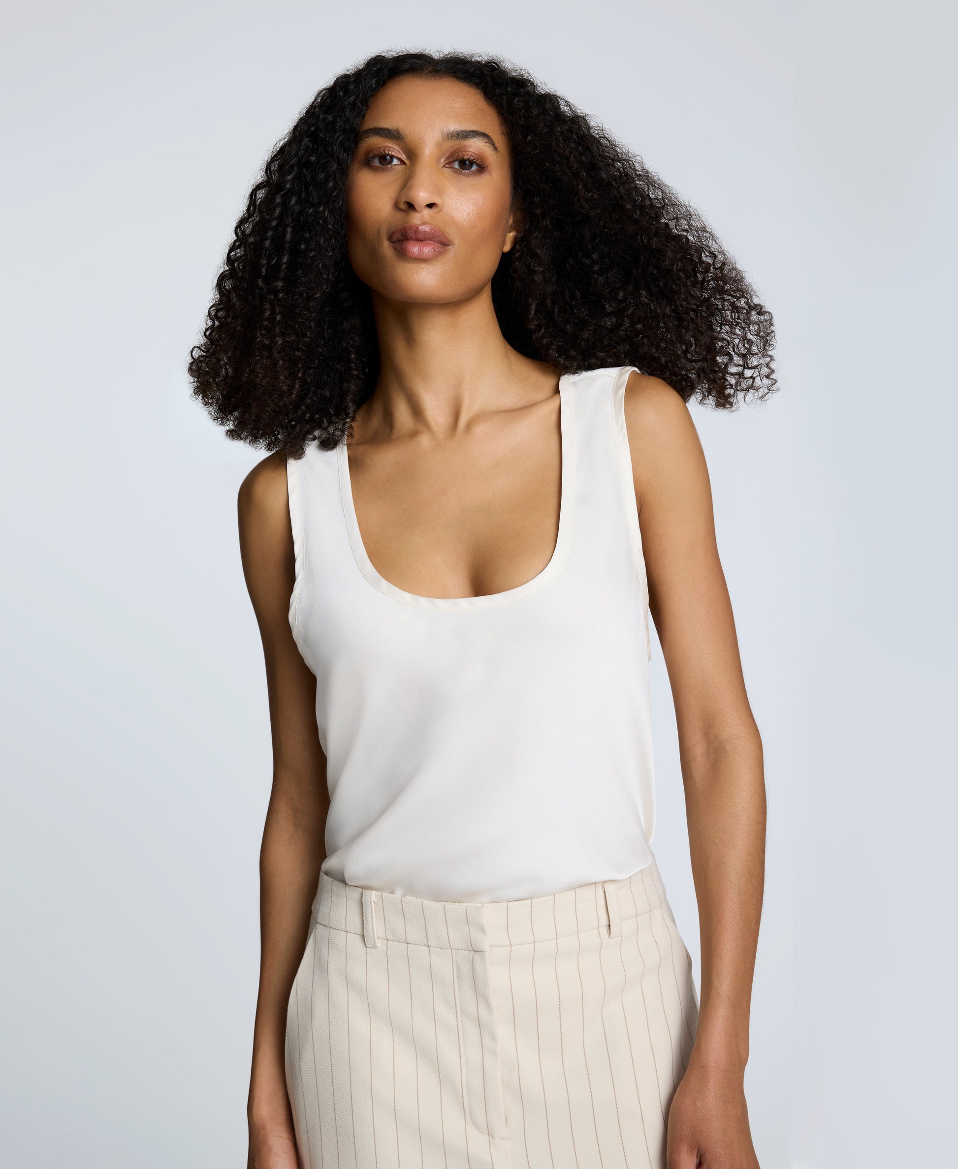 Satin Scoop Neck Tank