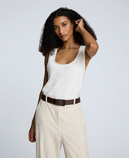 Satin Scoop Neck Tank