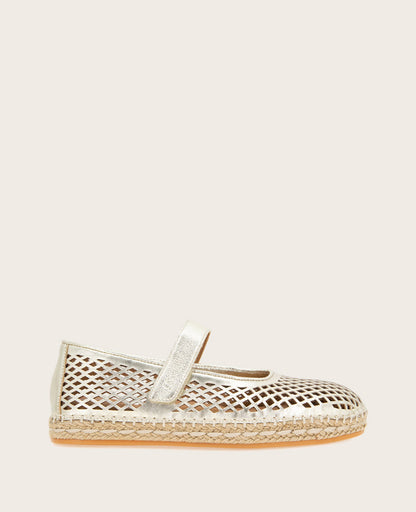 GENTLE SOULS - Sienna Metallic Fish Net Mary Jane Espadrille