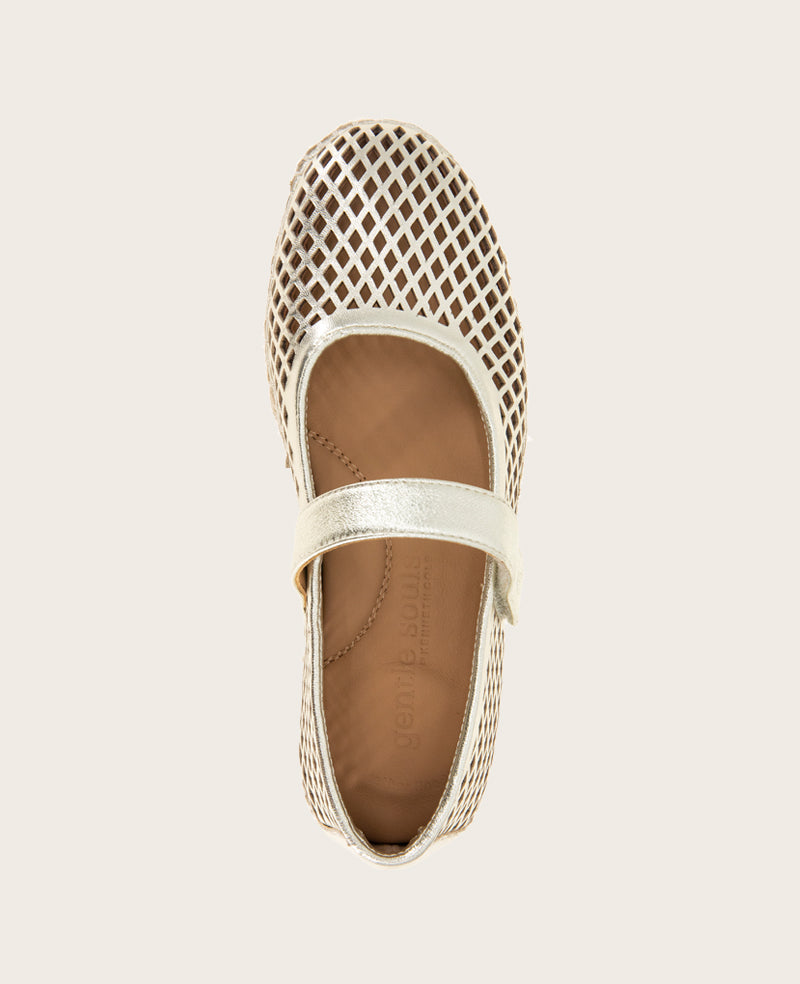 GENTLE SOULS - Sienna Metallic Fish Net Mary Jane Espadrille
