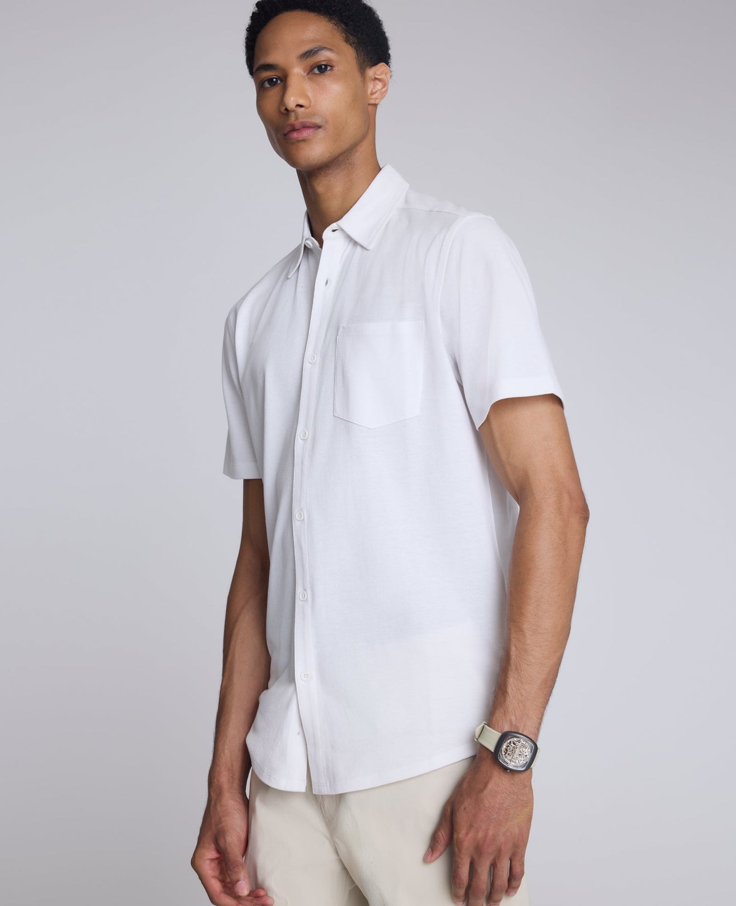 Short Sleeve Sportshirt with Chest Pocket