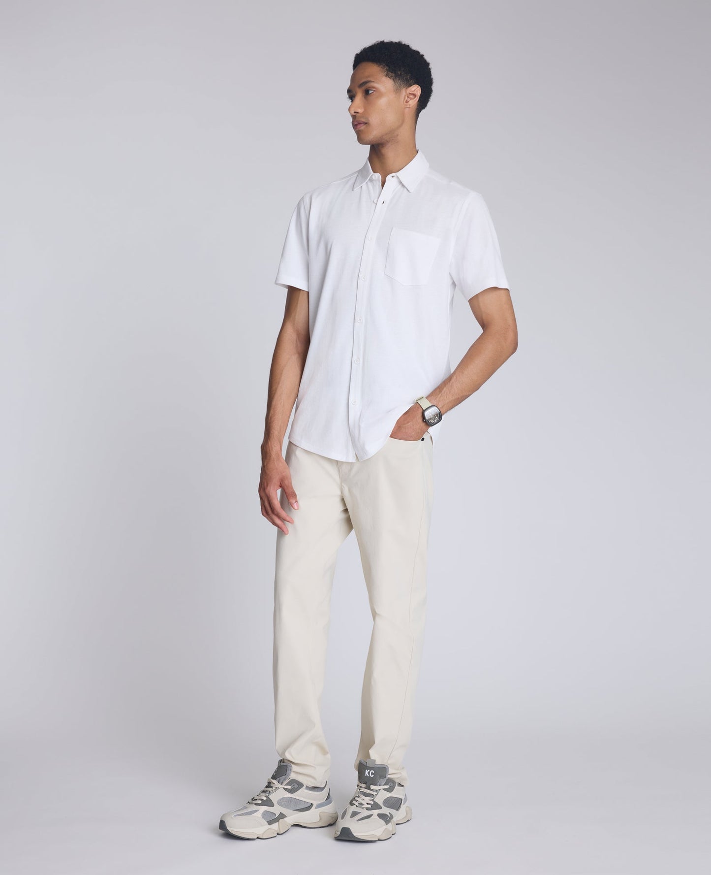 Short Sleeve Sportshirt with Chest Pocket