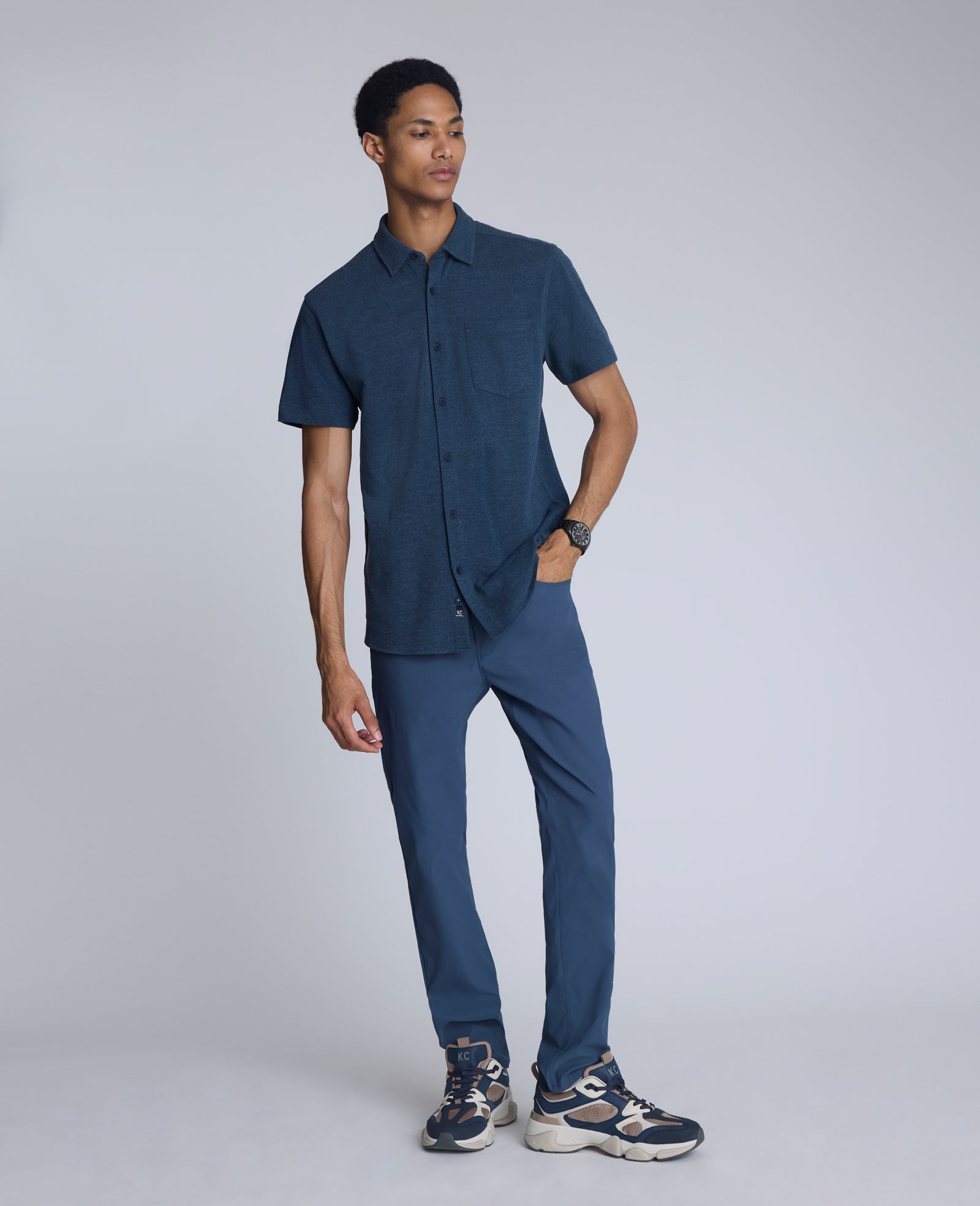 Short Sleeve Sportshirt with Chest Pocket