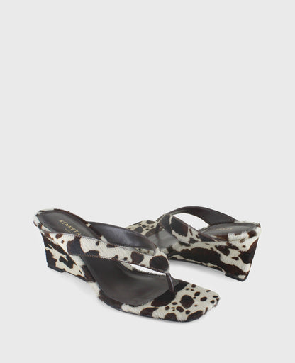 Susannah Calf Hair Thong Wedge Sandal