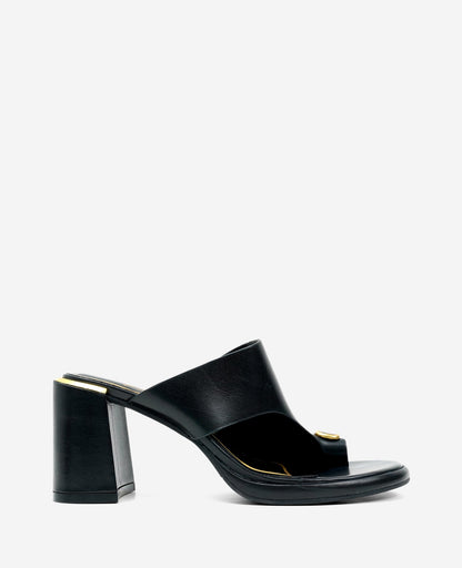 Syndika Leather Stone Toe Ring Heeled Sandal