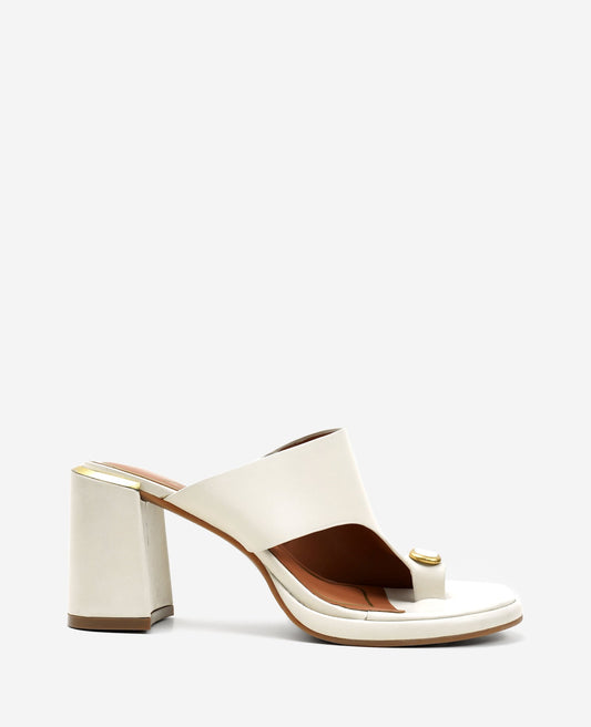 Syndika Leather Stone Toe Ring Heeled Sandal
