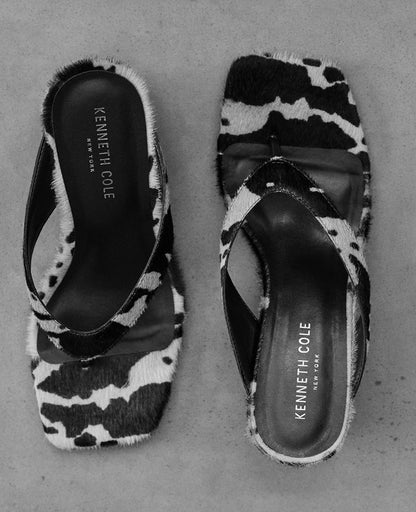 Susannah Calf Hair Thong Wedge Sandal