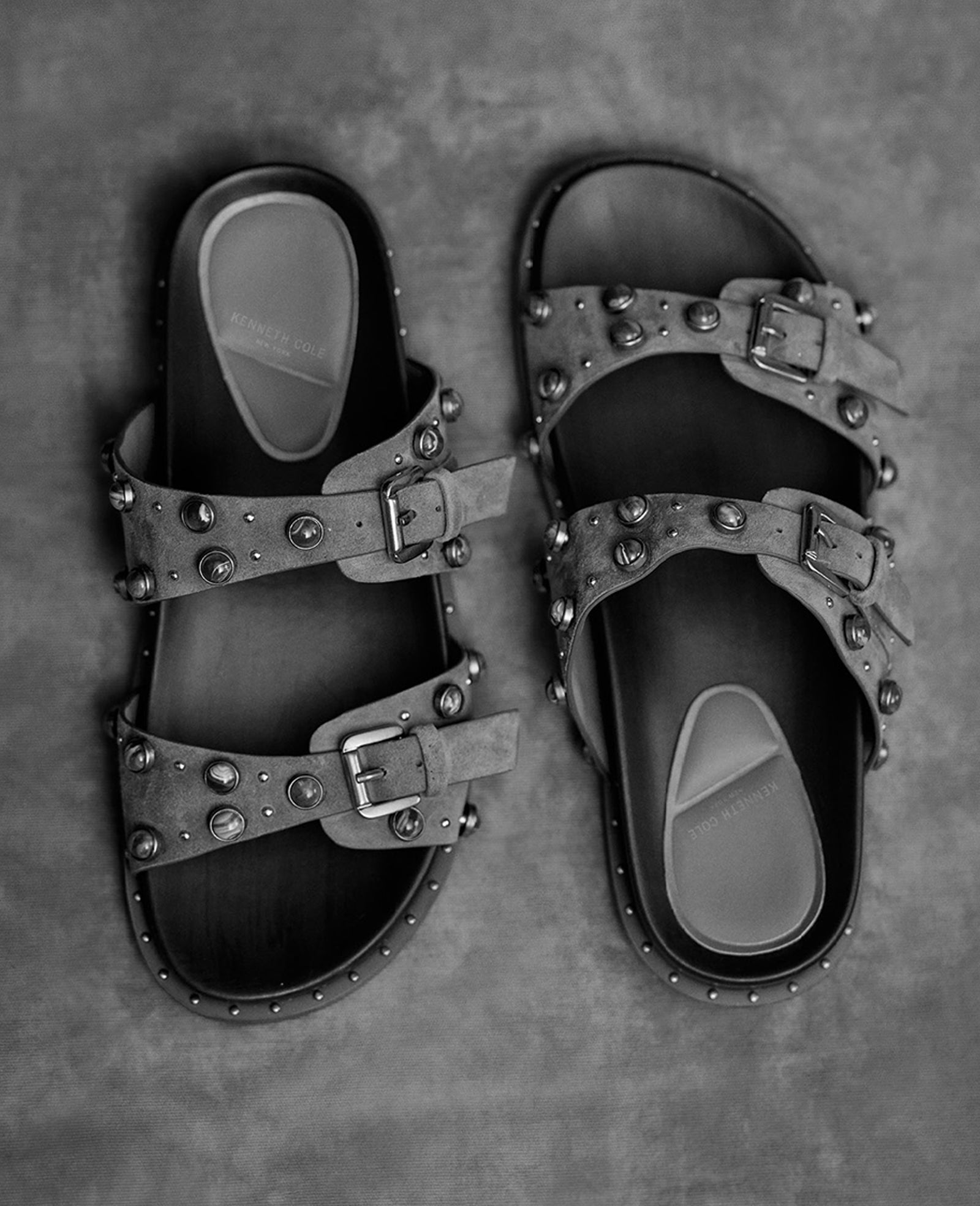 Deardra Suede Double Band Buckle Slide