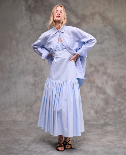 Sweetheart Bubble Flounce Midi Dress