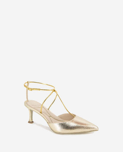 Umi T-Strap Metallic Heel