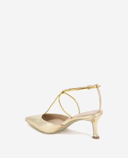 Umi T-Strap Metallic Heel