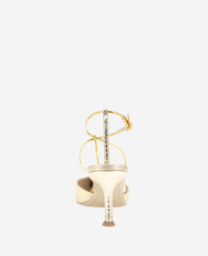 Umi T-Strap Metallic Heel