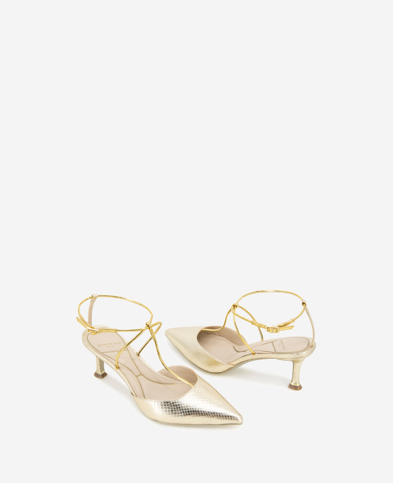 Umi T-Strap Metallic Heel