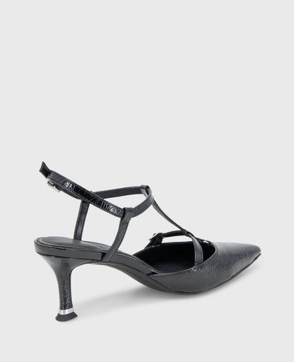Urka Crinkle Patent Slingback Heel