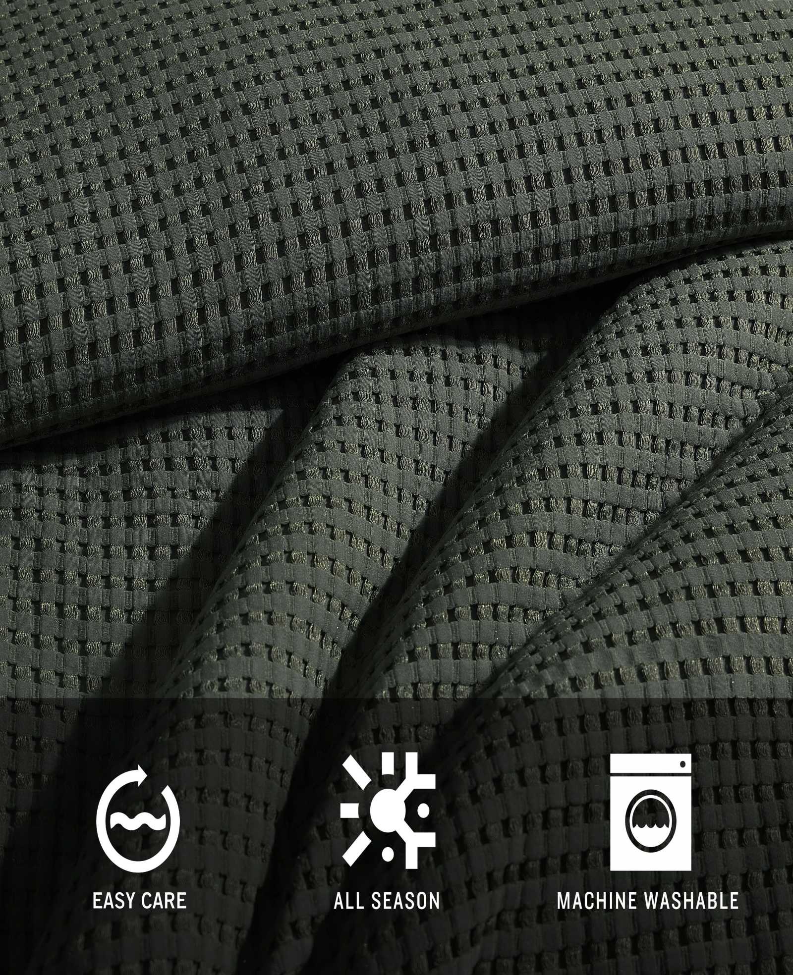 Solid Waffle Comforter Set