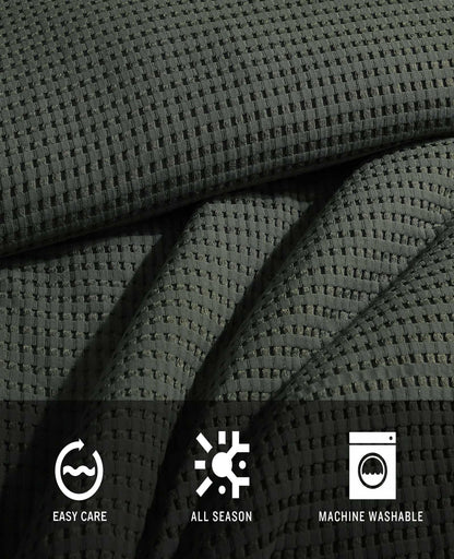 Solid Waffle Comforter Set