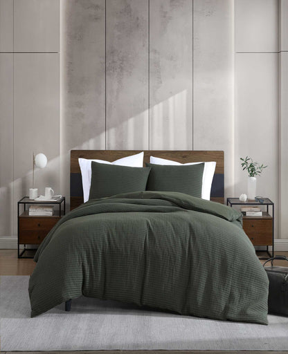 Solid Waffle Comforter Set