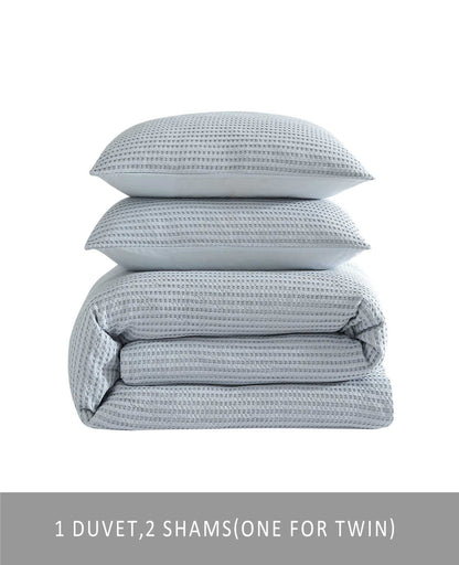Solid Waffle Duvet Set