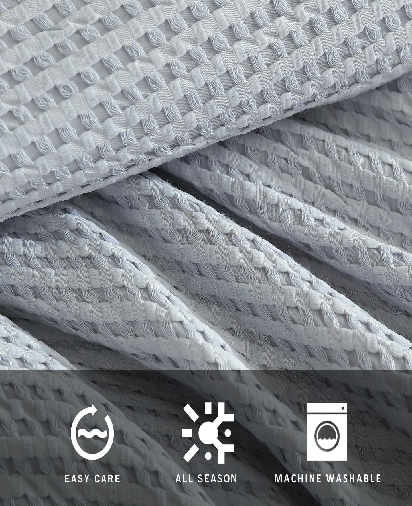 Solid Waffle Duvet Set