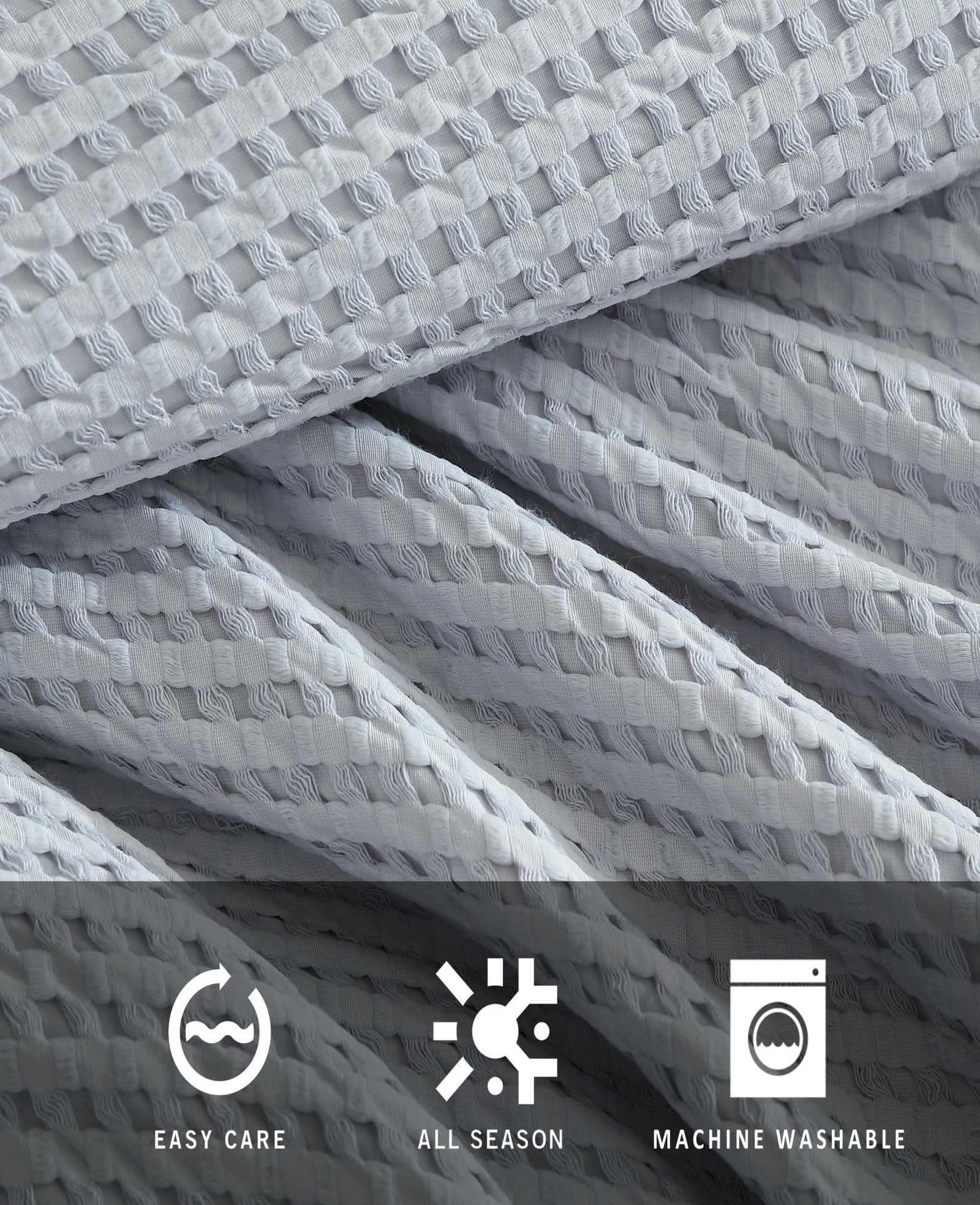 Solid Waffle Duvet Set