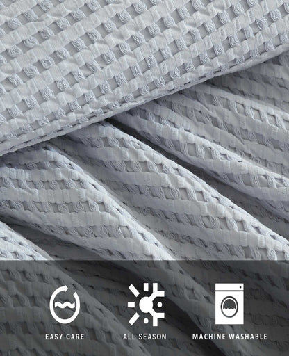 Solid Waffle Duvet Set