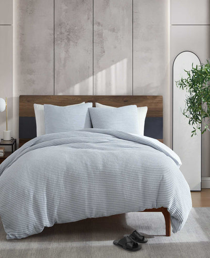 Solid Waffle Duvet Set