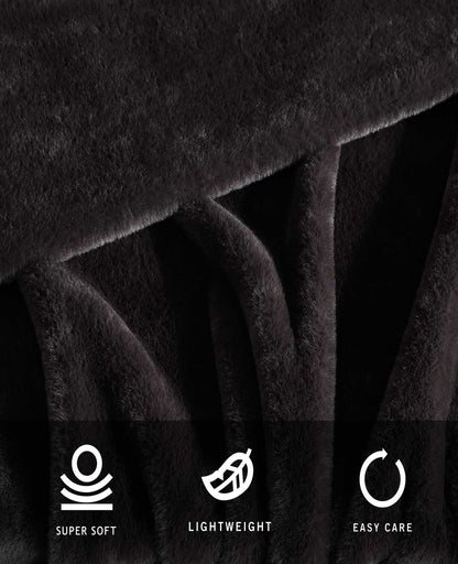 Faux Fur Solid Throw Blanket