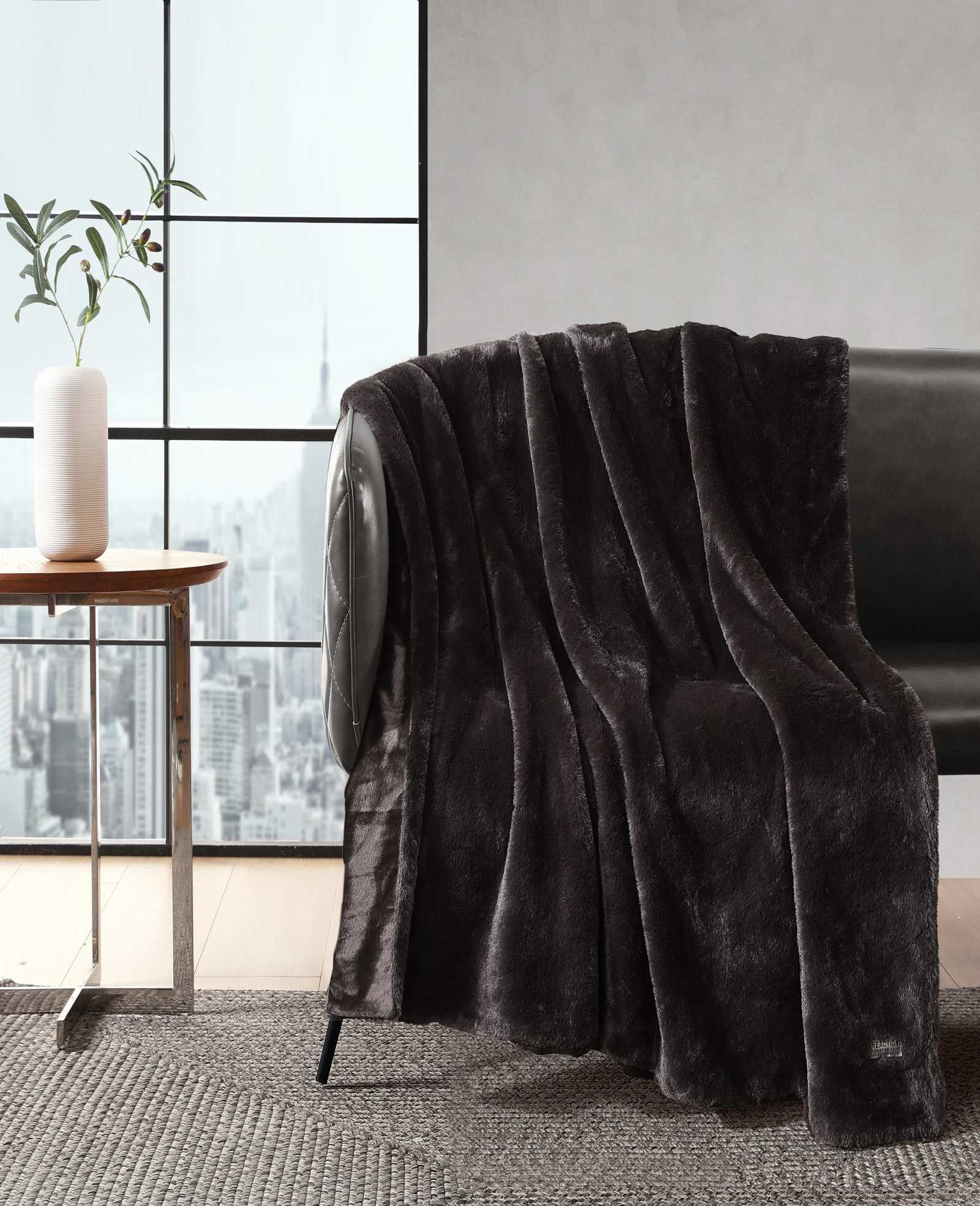 Faux Fur Solid Throw Blanket