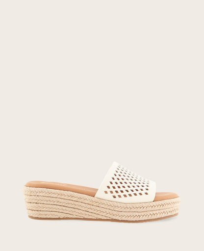 GENTLE SOULS - Vandy Perforated Leather Espadrille Wedge Sandal